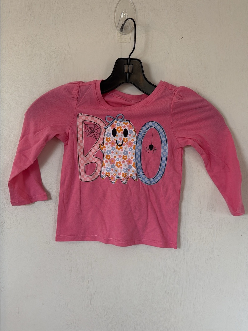 Girls' Pink 'Boo' Halloween Long-Sleeve Top